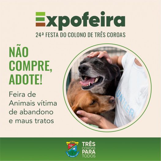 Expofeira terá animais para adoção!