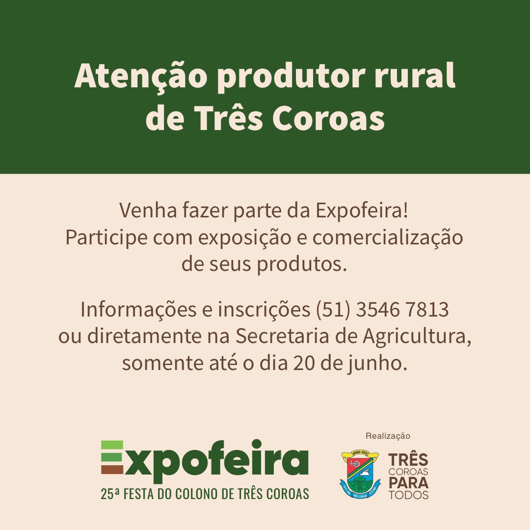 Produtores Rurais de Três Coroas.