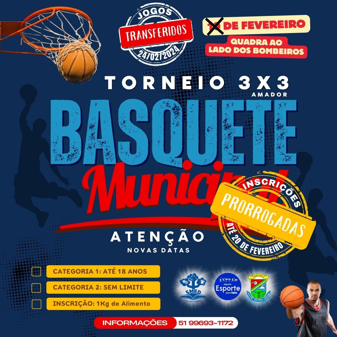 Prorrogadas as Inscrições do Torneio de Basquete